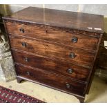 A small George IV mahogany chest, width 92cm, depth 50cm, height 93cm