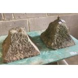 A pair of granite plinths, c.1900, width 32cm