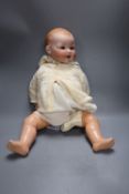 A large Amande Marseille 351 / 9k bisque head baby doll, 62cm