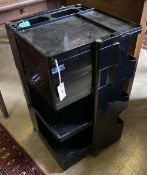 A Joe Colombo black storage unit, height 73cm