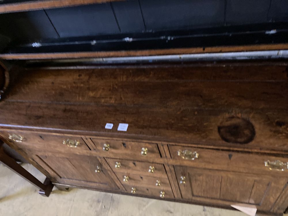 A George III oak dresser, width 155cm, depth 46cm, height 205cm - Image 5 of 5