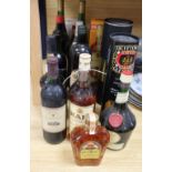 Sixteen bottles of assorted wines and spirits and ports including Dufftown Glenlivet and Glenfiddich
