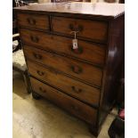 A George III mahogany chest of six drawers, width 102cm, depth 52cm, height 118cm