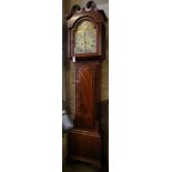 An early 19th century mahogany 8 day Scottish longcase clock, the silvered and brass dial marked