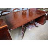 A George III style mahogany drop leaf dining table, 176cm extended width 119cm height 76cm