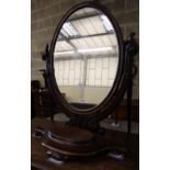 A Victorian mahogany toilet mirror, width 65cm, height 82cm