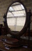 A Victorian mahogany toilet mirror, width 65cm, height 82cm