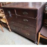 A George III oak chest of drawers, width 109cm depth 54cm height 102cm
