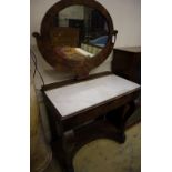 An Empire style dressing table, width 79cm, depth 45cm, height 145cm