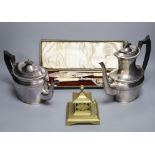 A box of assorted silver plated wares