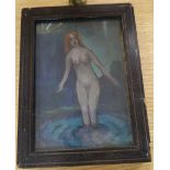 Phelan Gibb (1870-1948), gouache on card, Female bather, inscribed verso, 19 x 13cm