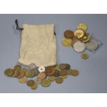 A quantity of coins and medals