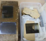 A large quantity of glass negative plates