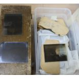 A large quantity of glass negative plates