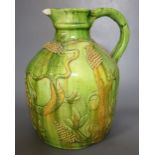 A large Castle Hedingham pottery inscribed beer jug, incised mark modelled by E. Bingham 1829 to