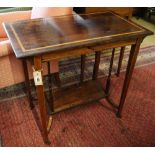 An Edwardian satinwood banded rectangular rosewood occasional table, width 76cm, depth 44cm,