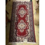 A Hamadan rug, 110 x 69cm together with a Tabriz style machined rug