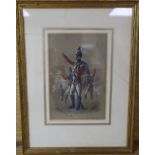 Richard Simkin (1840-1916), gouache and watercolour, Study of 18th century soldiers, signed, 17 x