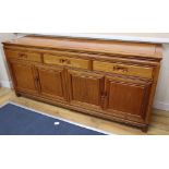 A Chinese hardwood sideboard, width 182cm, depth 48cm, height 82cm