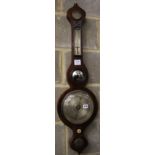 A William IV Irish rosewood wheel barometer, marked Riddel & Co., Belfast