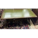 A Georgian style mahogany coffee table fitted leather skiver, width 114cm, depth 61cm, height 51cm