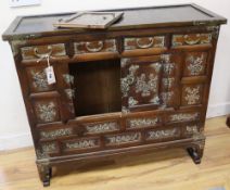 A 19th century Korean elm chest, width 90cm, depth 35cm, height 78cm