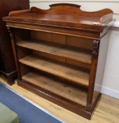 A Victorian mahogany open bookcase, width 107cm, depth 41cm, height 103cm