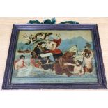 A reverse glass print commemorating The Death of Nelson, 1806, 30 x 40cm overallCONDITION: The glass