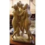 A plaster group of The Three Graces, height 83cm