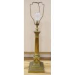 A brass corinthian column table lamp, height 47cm