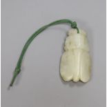 A Chinese carved jade 'cicada' pendant, 5.5cm