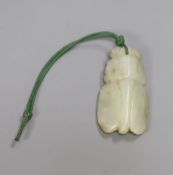 A Chinese carved jade 'cicada' pendant, 5.5cm