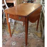 A George III satinwood banded mahogany Pembroke table, width 74cm depth 50cm height 68cm