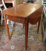 A George III satinwood banded mahogany Pembroke table, width 74cm depth 50cm height 68cm