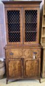 A Regency mahogany secretaire bookcase, width 94cm depth 55cm height 212cm