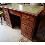 A late Victorian inlaid rosewood kneehole desk, width 122cm depth 57cm height 79cm