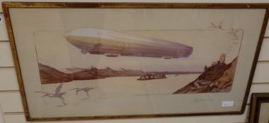 Early 20th century, colour lithograph, 'Zeppelin' after Ernest Montaut, publ. Mabileu & Co, Paris