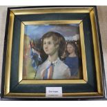 Roger Nicholson (1922-1986), oil on board, 'Dreams', signed, 16 x 16cm