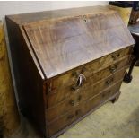 A George III mahogany bureau, width 107cm, depth 54cm, height 108cm