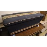 A Victorian upholstered ottoman, width 117cm, depth 58cm, height 43cm