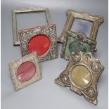 Five assorted early 20th century silver mounted photograph frames and a similar 1920's frame,
