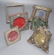 Five assorted early 20th century silver mounted photograph frames and a similar 1920's frame,