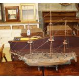 A model of a 14-gun brig sloop, L.104cm, H.85cm