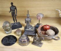 A group of antiquities including pre-Columbian, Indian bronzes, etc.