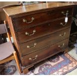 A George III mahogany chest of four drawers, width 101cm depth 49cm height 99cm