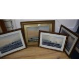 C. Kensington, four gouache and watercolour studies of steamships: SS Sutlej, SS Ashburton, SS