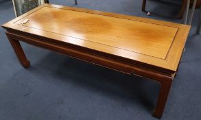 A Chinese hardwood coffee table, width 122cm, depth 46cm, height 40cm
