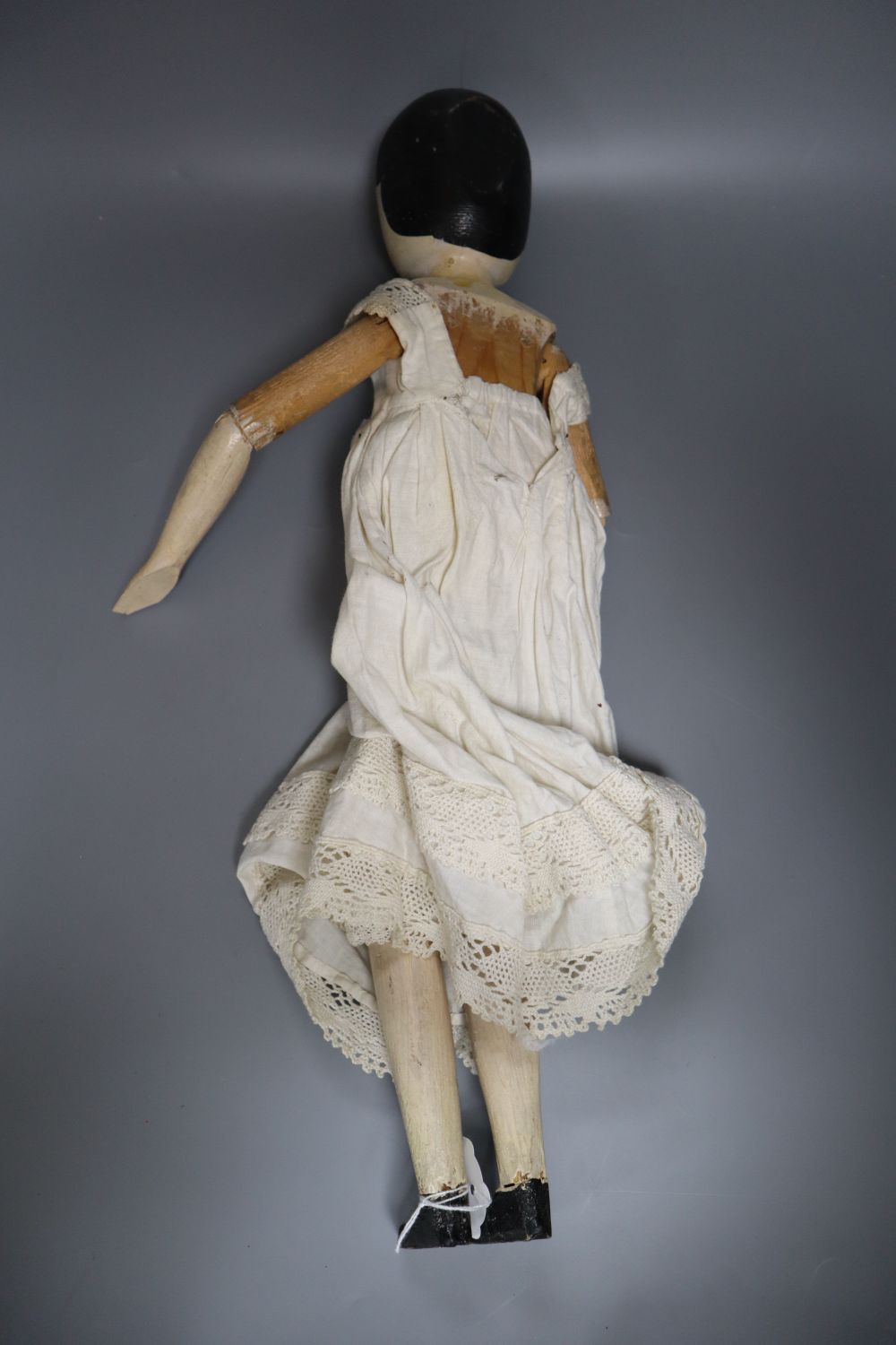 A Victorian painted peg doll, height 53cm - Image 2 of 3