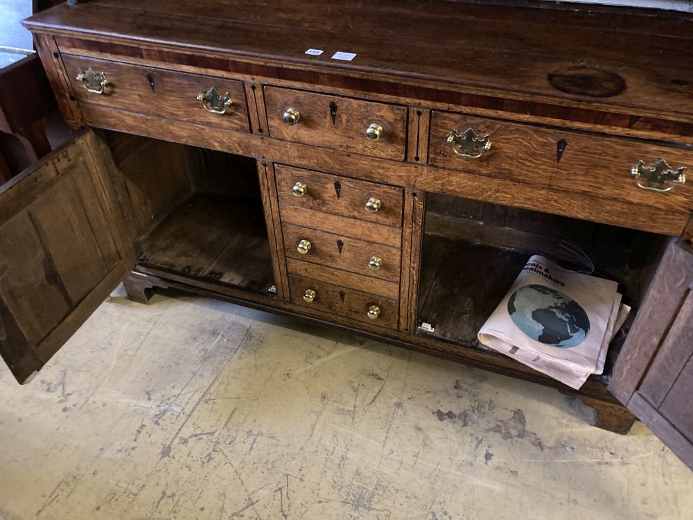 A George III oak dresser, width 155cm, depth 46cm, height 205cm - Image 4 of 5