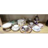 A group of Regency to early Victorian porcelain, c.1800-1845, including a porter mug, a Coalport